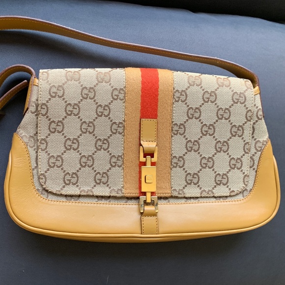 Auth GUCCI Shelly Line GG Handbag Canvas/Leather - Picture 1 of 8